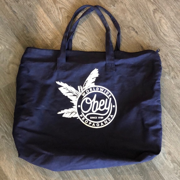 Obey Handbags - Obey worldwide propaganda cotton tote bag